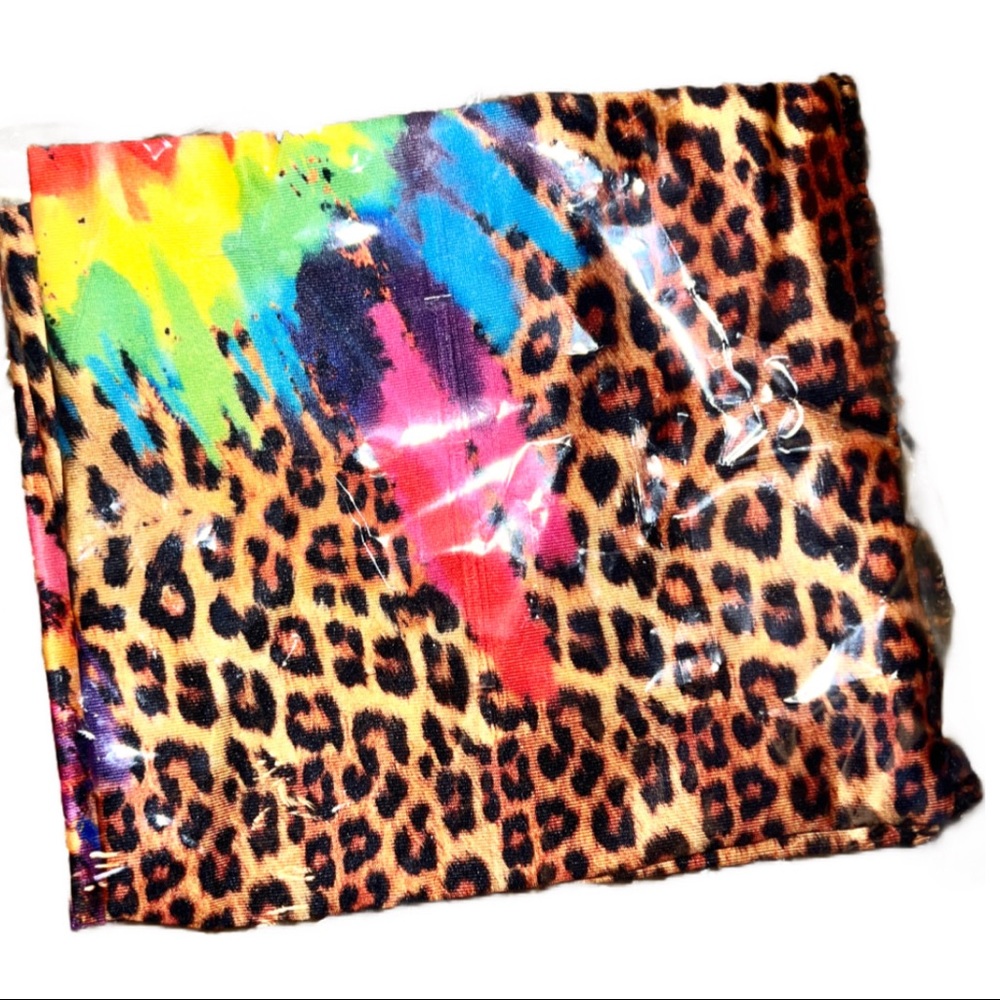 SOLD 🔥Leopard Print Tie Dye Wide Headband - Picture 3 of 5